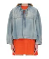 Msgm Relaxed-fit Oversized Denim Jacket In Gray