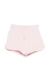 Msgm Drawstring Embroidered Trousers In Pink