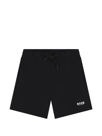 Msgm Kids' Drawstring-fastening Shorts In Black