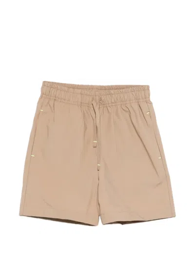 Msgm Kids' Drawstring-fastening Shorts In Brown