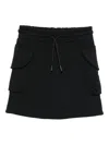 Msgm Drawstring Flap-pocket Skirt In Black