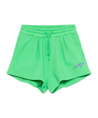 Msgm Drawstring Lacing Shorts In Green
