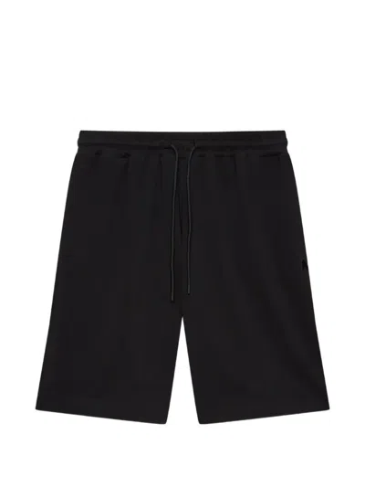 Msgm Drawstring Logo-detail Shorts In Black