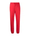 Msgm Drawstring Logo-print Joggers In Red