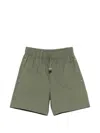 Msgm Drawstring Logo Shorts In Green