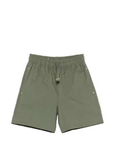 Msgm Kids' Drawstring Logo Shorts In Green
