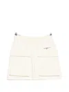Msgm Drawstring Mini Skirt In White