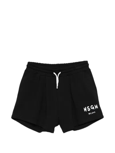 Msgm Kids' Drawstring Shorts In Black