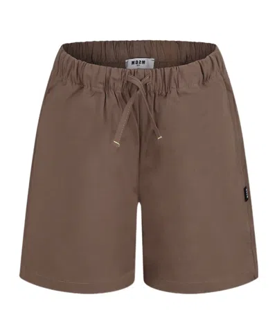 Msgm Drawstring Shorts In Brown