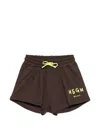 Msgm Drawstring Shorts In Brown