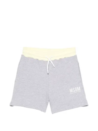 Msgm Kids' Drawstring Shorts In Gray
