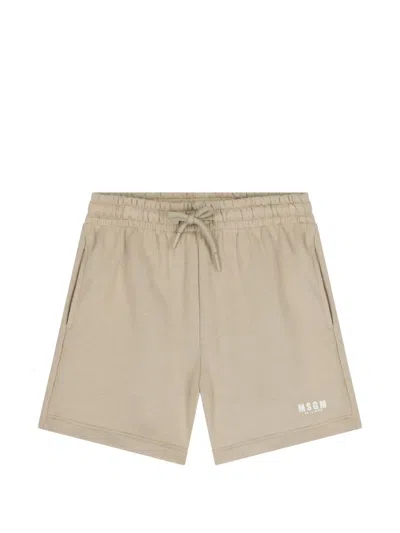 Msgm Kids' Drawstring Shorts In Neutral