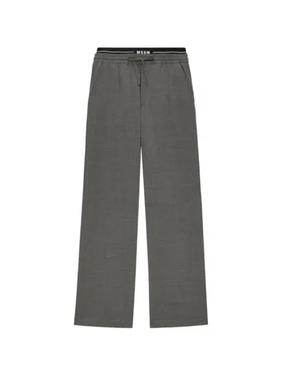 Msgm Drawstring Track Pants In Black