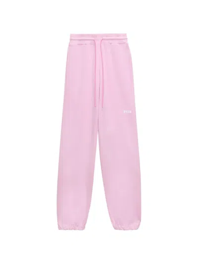 Msgm Drawstring Track Pants In Pink