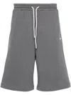 Msgm Drawstring Track Shorts In Grey