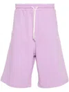Msgm Drawstring Track Shorts In Purple