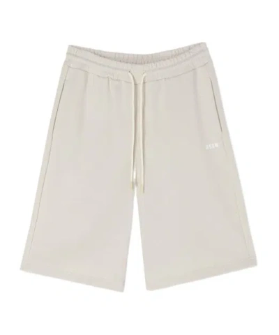 Msgm Drawstring Track Shorts In White