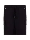 Msgm Drawstring-waist Bermuda Shorts In Black