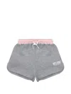 Msgm Drawstring-waist Shorts In Gray