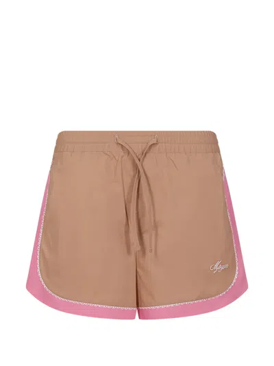 Msgm Kids' Drawstring-waist Shorts In Neutral