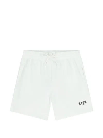 Msgm Kids' Drawstring-fastening Shorts In White