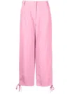 Msgm Drawstrings Parachute Trousers In Pink
