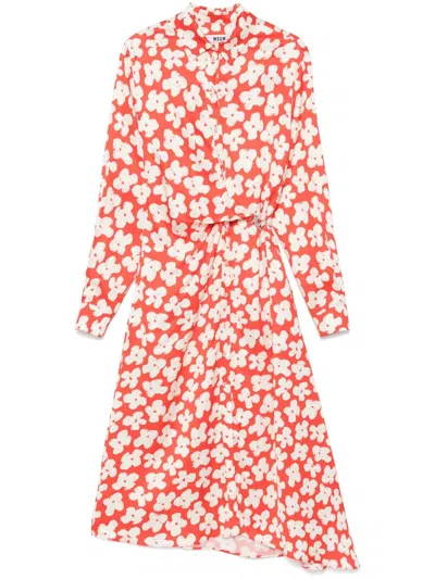 Msgm Dress In Red