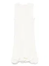 Msgm White Dress With Peplum Design And Hidden Back Closure In Cotton Blend Woman In White