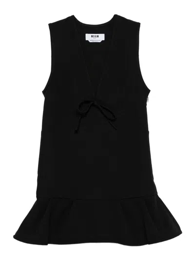 MSGM VESTIDO MIDI - NEGRO