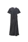Msgm Graphic-print Maxi Dress In Black