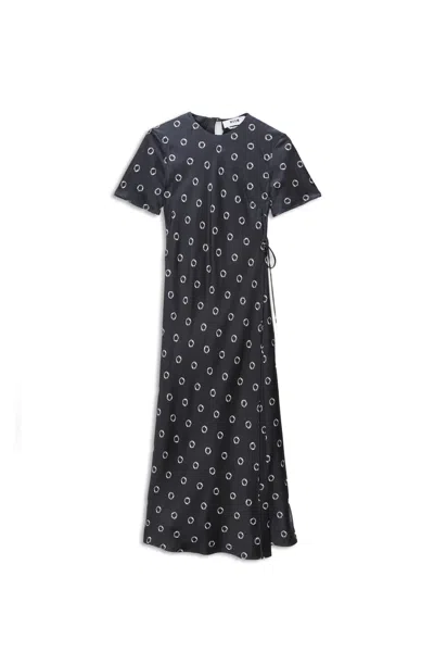 Msgm Graphic-print Maxi Dress In Black