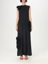 Msgm Ruffle-detail Gown In Black