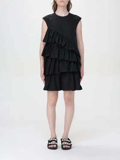Msgm Dress With Ruffles In Black