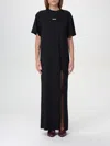 Msgm Black Printed Maxi Dress In Schwarz