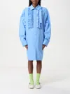 Msgm Cotton Poplin Mini Dress In Blue