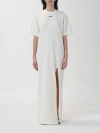 Msgm Long Dress Side Slit In Butter