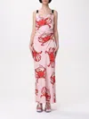 Msgm Printed Maxi Dress In Pink