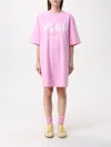 Msgm Woman Mini Dress Pink Size L Cotton