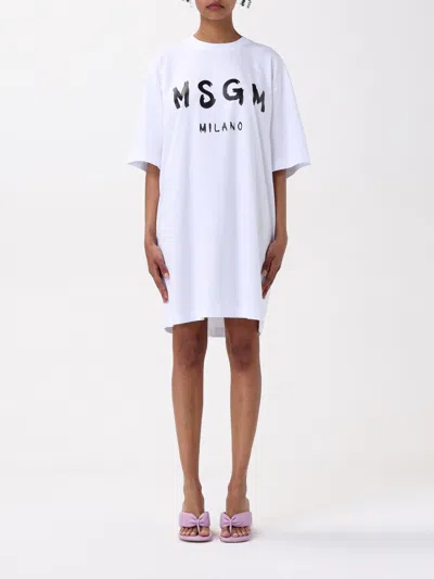 MSGM DRESS MSGM WOMAN COLOR WHITE,421151001
