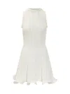 Msgm White Dress With Peplum Design And Hidden Back Closure In Cotton Blend Woman In White