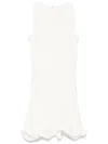 Msgm White Dress With Peplum Design And Hidden Back Closure In Cotton Blend Woman In White