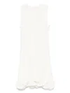 Msgm White Dress With Peplum Design And Hidden Back Closure In Cotton Blend Woman In White