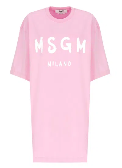 Msgm Dress With Logo