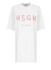 Msgm T-shirt Dress With Print In White