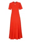 Msgm Logo-print Maxi Dress In Orange