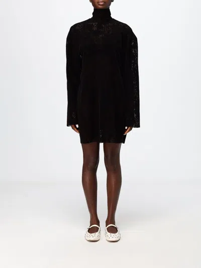 Msgm Dress Woman Color Brown In Black