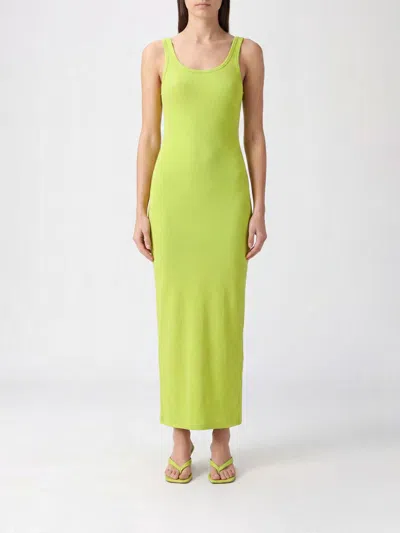 Msgm Dress Woman Color Yellow In Green