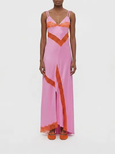 Msgm Dress Woman Color Pink In Multi