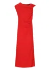 Msgm Red Dress With Fitted Silhouette In Red