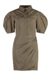 Msgm Technical Nylon Dress In Beige